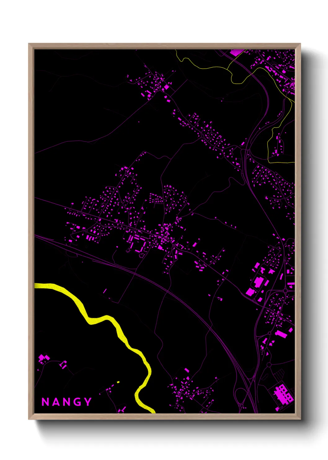 Une affiche de carte sur Nangy