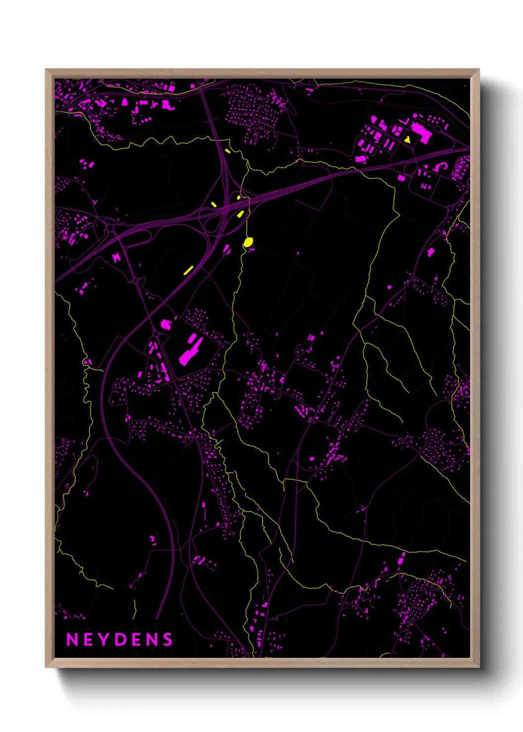 Une affiche de carte sur Neydens