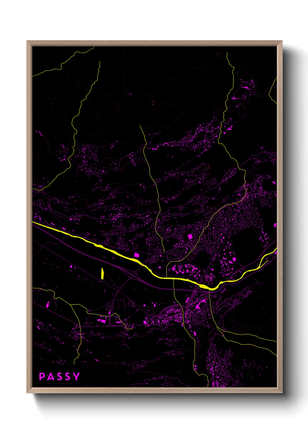 Une affiche de carte sur Passy