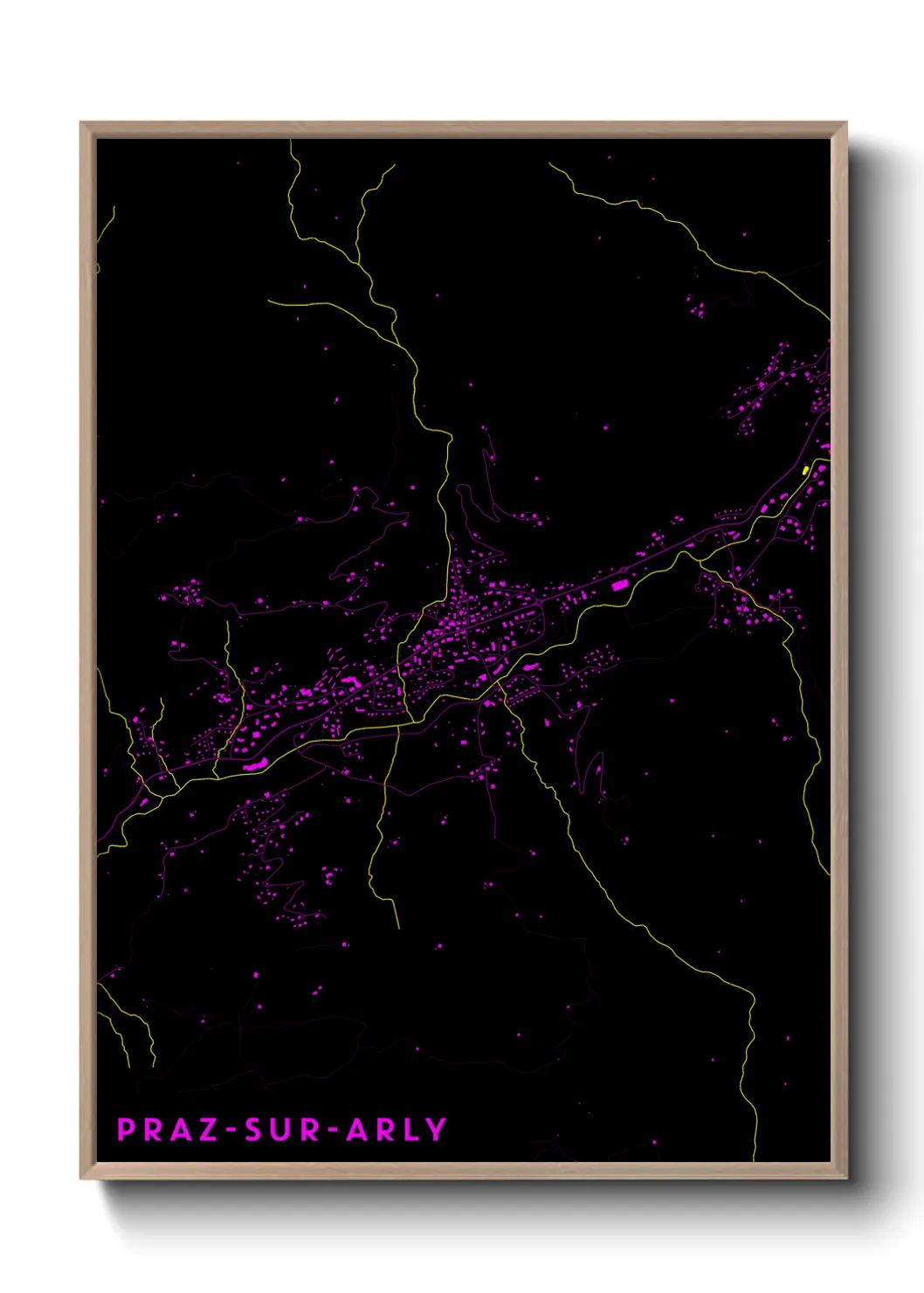 Une affiche de carte sur Praz-sur-Arly