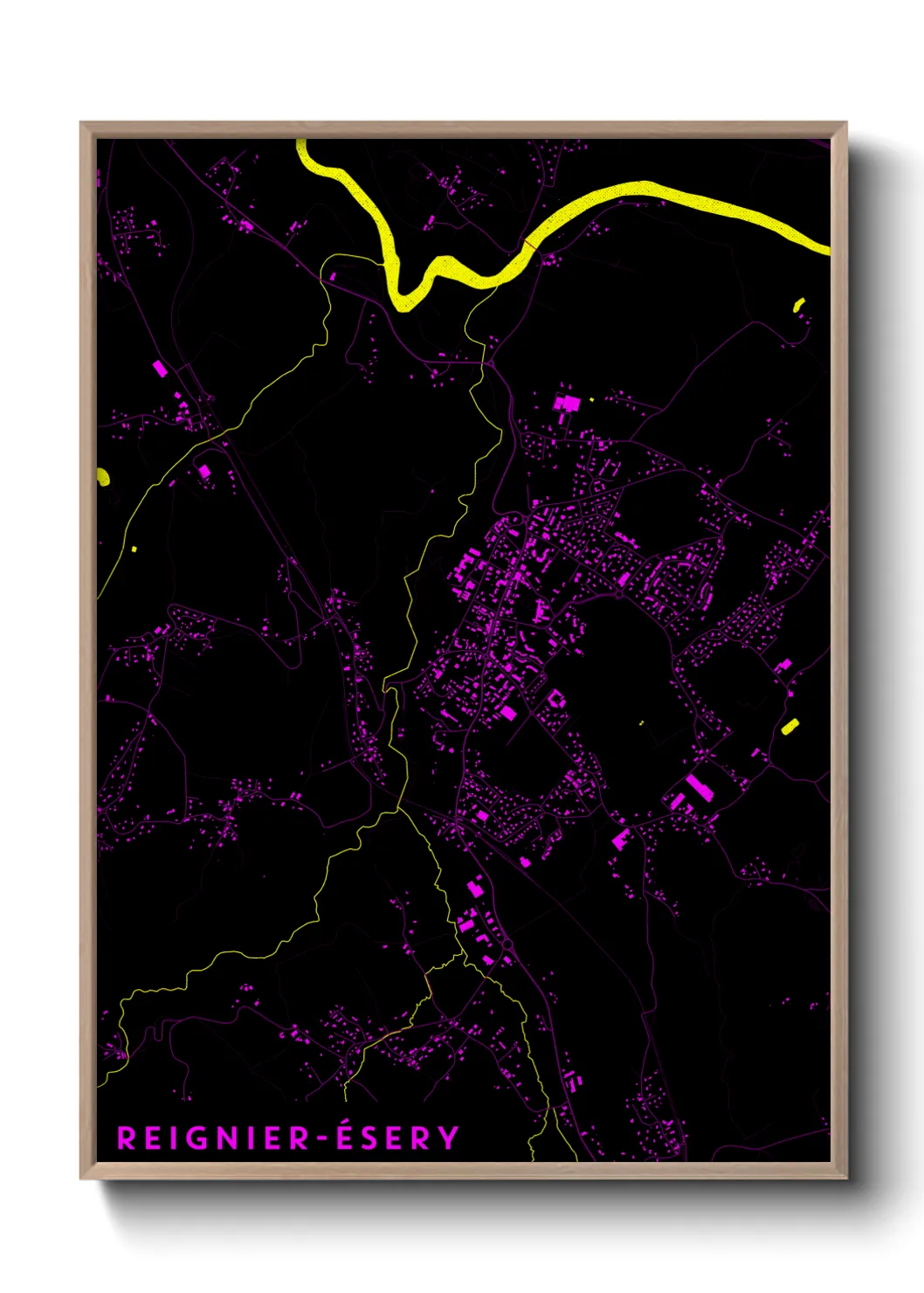 Une affiche de carte sur Reignier-Ésery