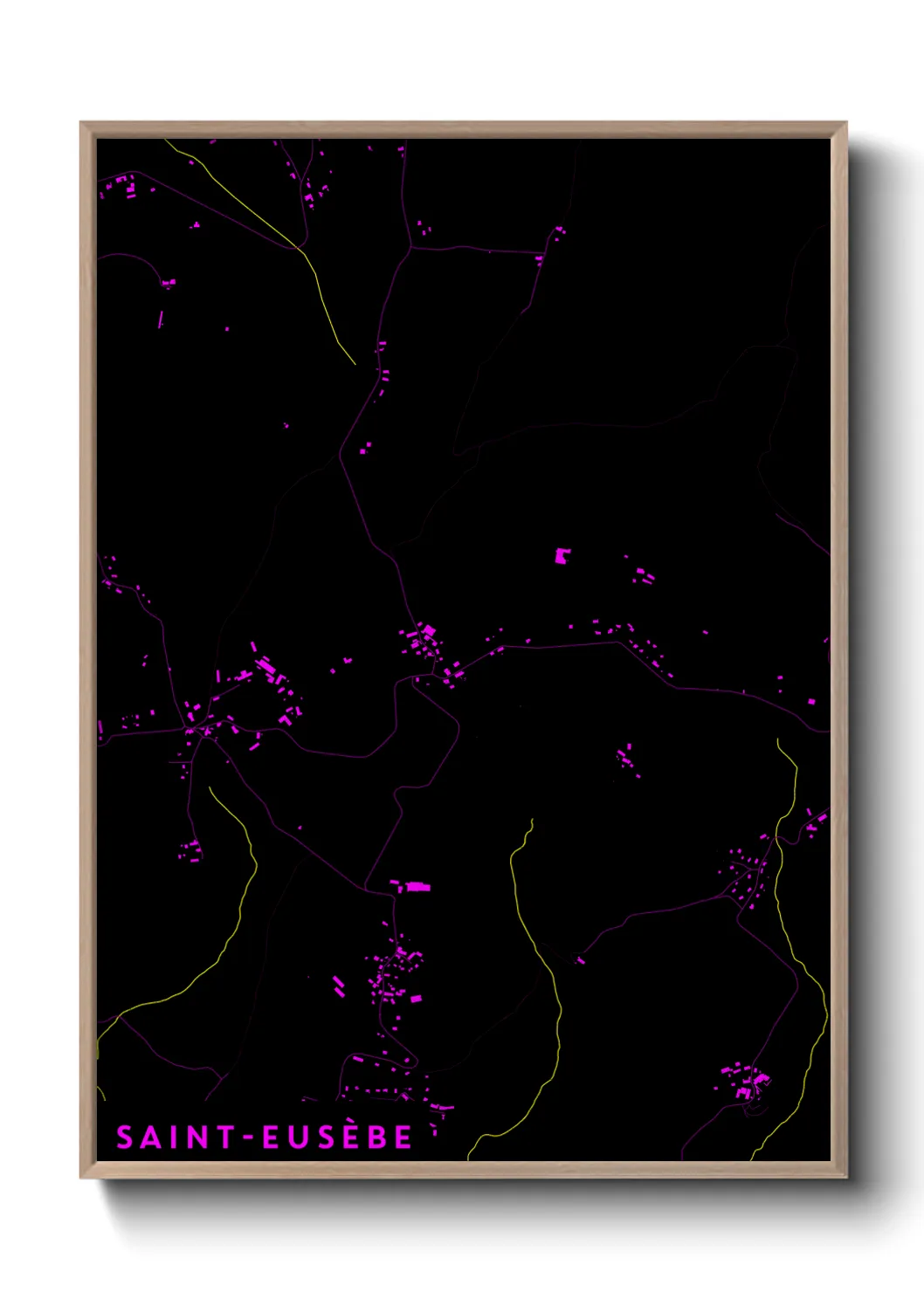 Une affiche de carte sur Saint-Eusèbe
