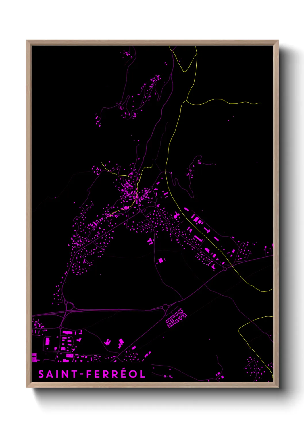 Une affiche de carte sur Saint-Ferréol