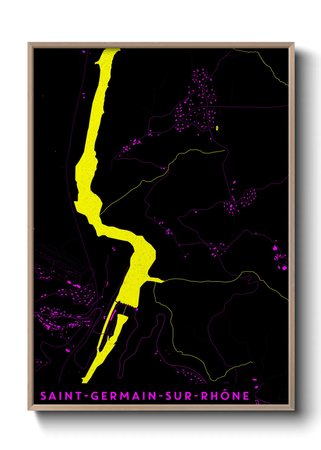 Une affiche de carte sur Saint-Germain-sur-Rhône