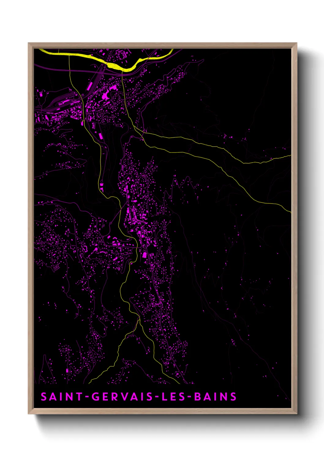 Une affiche de carte sur Saint-Gervais-les-Bains
