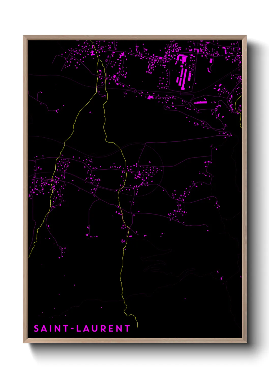 Une affiche de carte sur Saint-Laurent