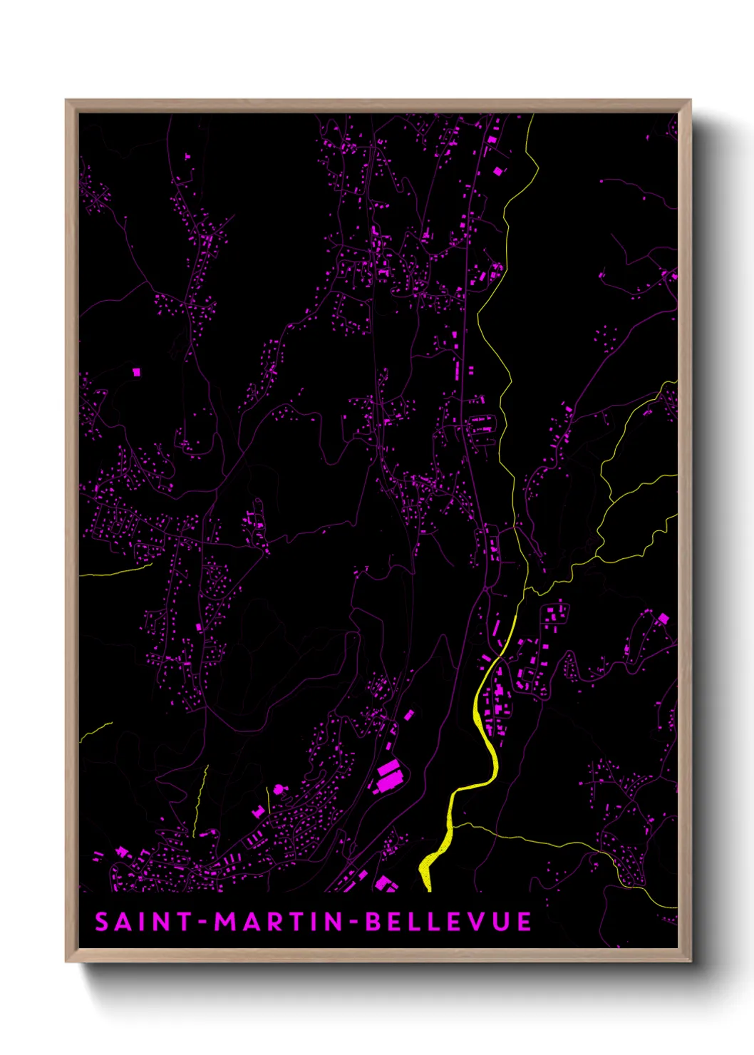 Une affiche de carte sur Saint-Martin-Bellevue
