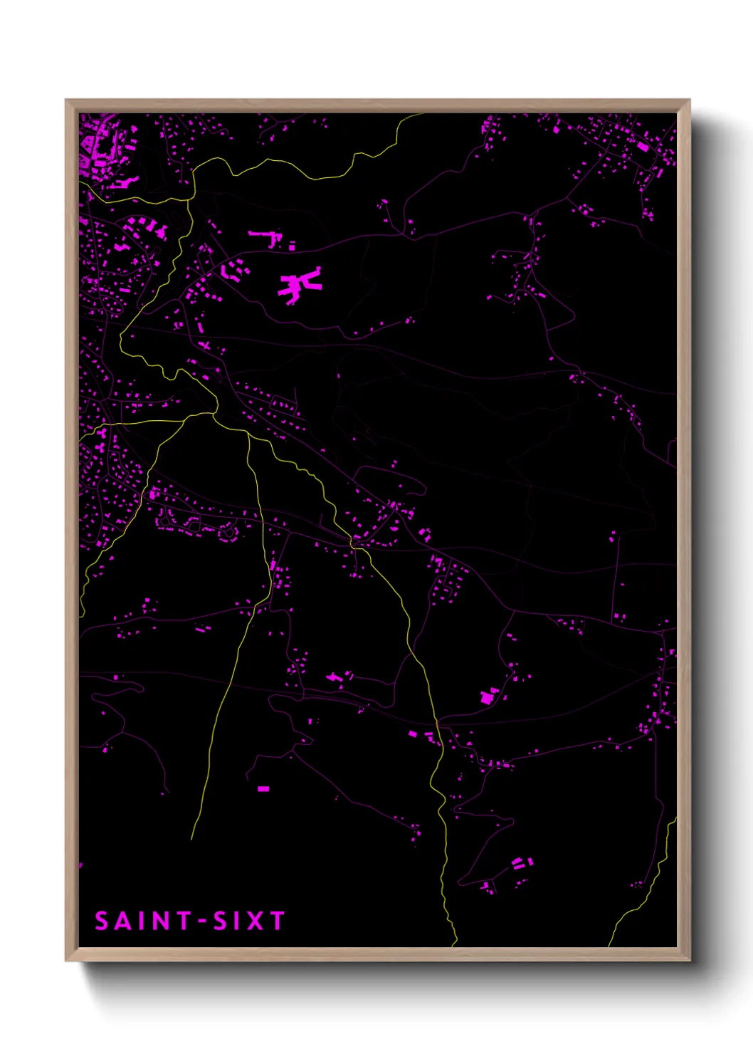 Une affiche de carte sur Saint-Sixt