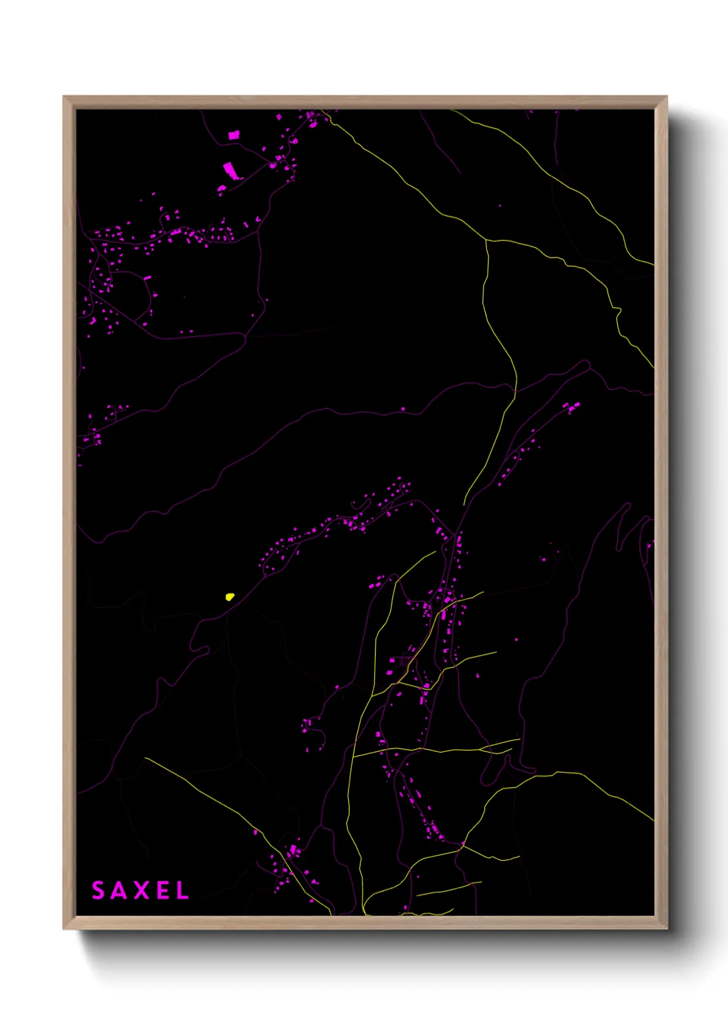 Une affiche de carte sur Saxel