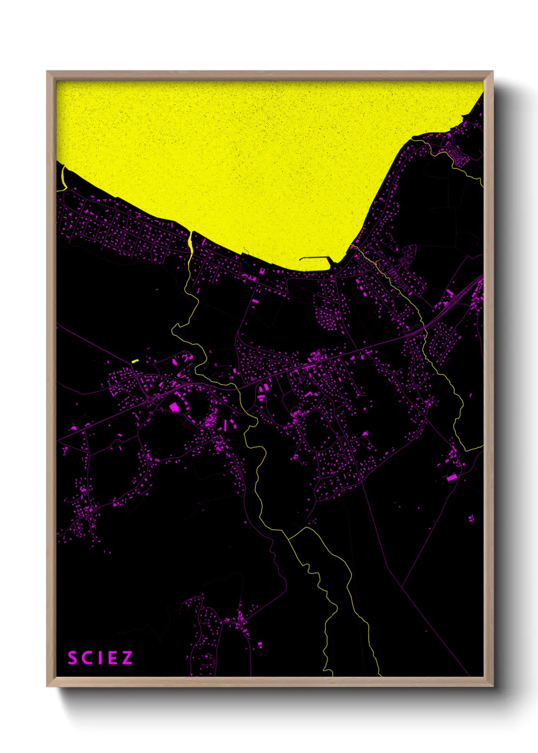 Une affiche de carte sur Sciez