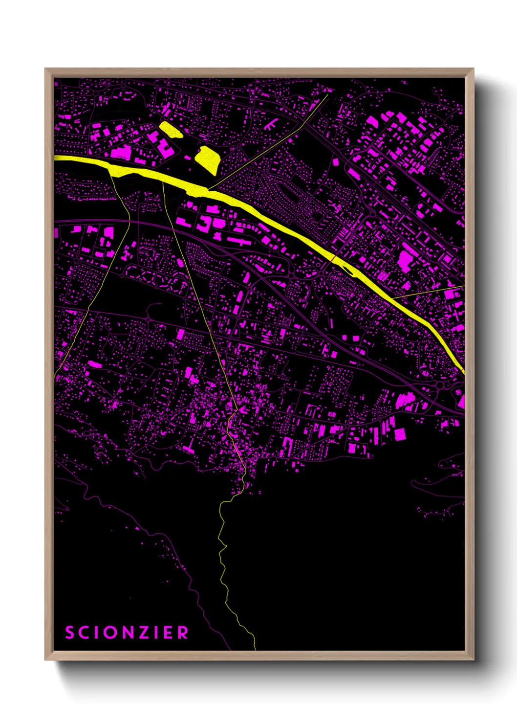 Une affiche de carte sur Scionzier