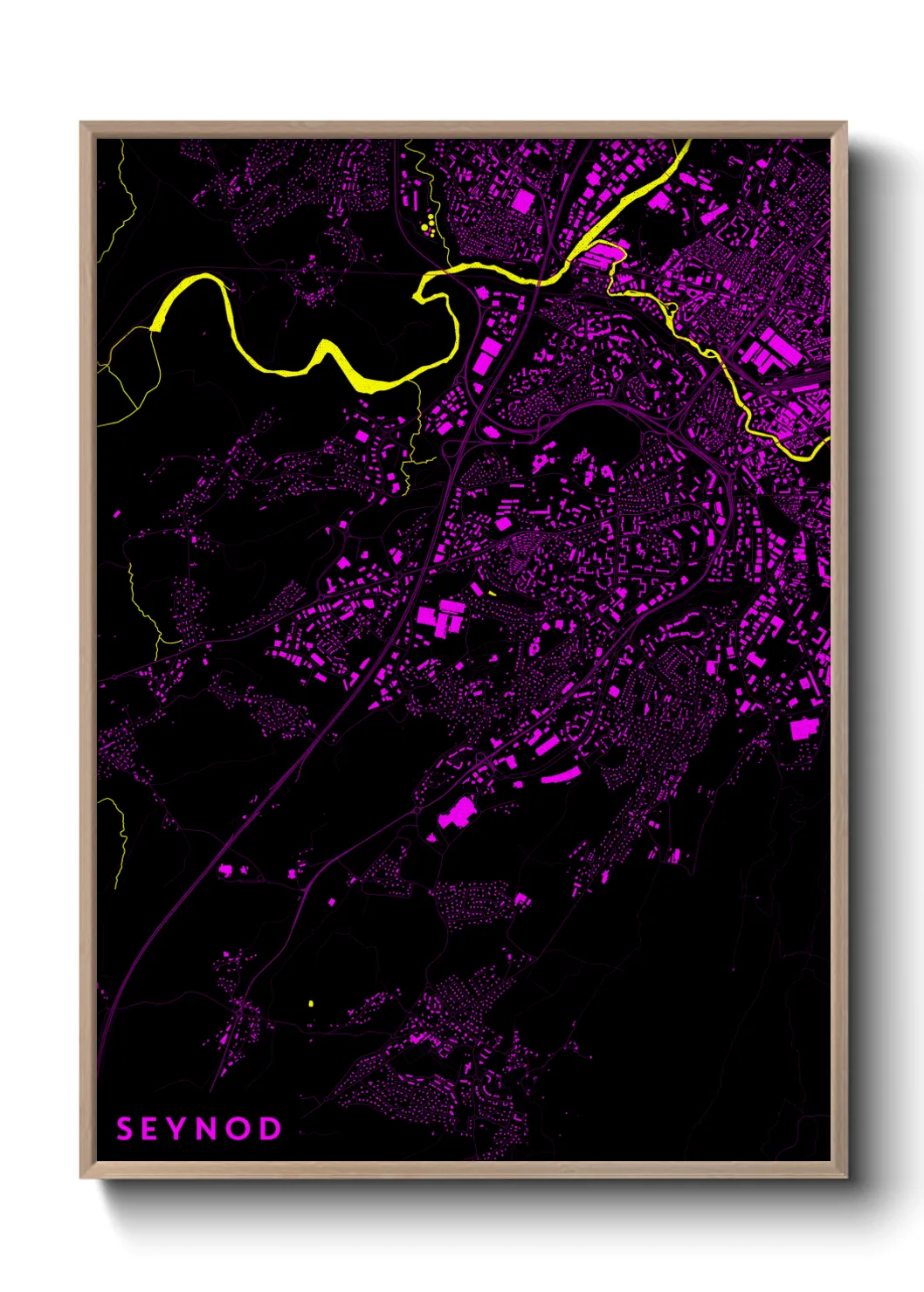 Une affiche de carte sur Seynod