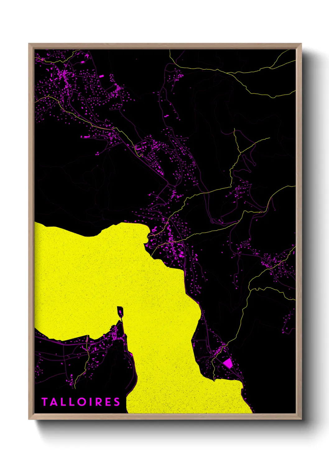 Une affiche de carte sur Talloires