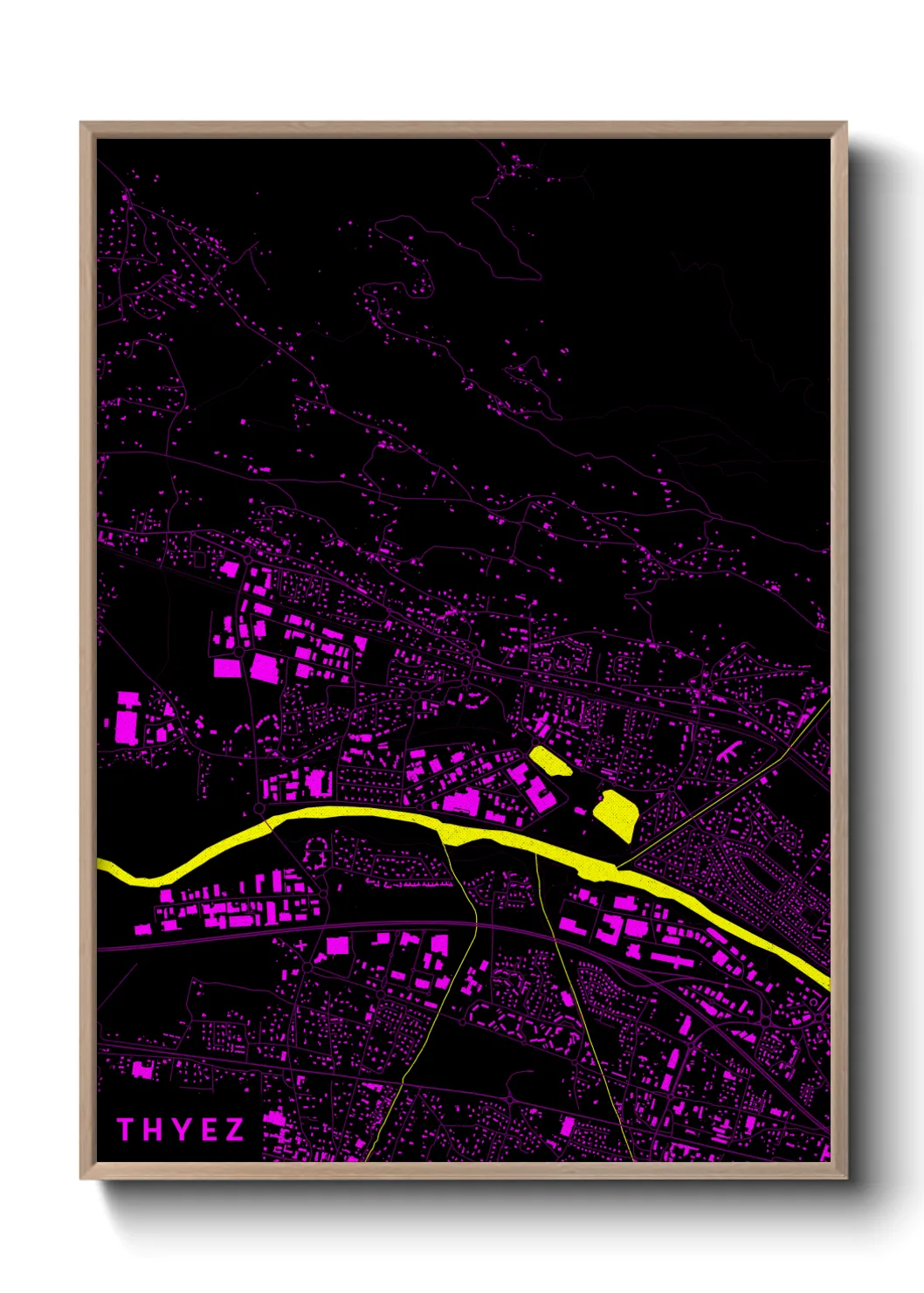 Une affiche de carte sur Thyez