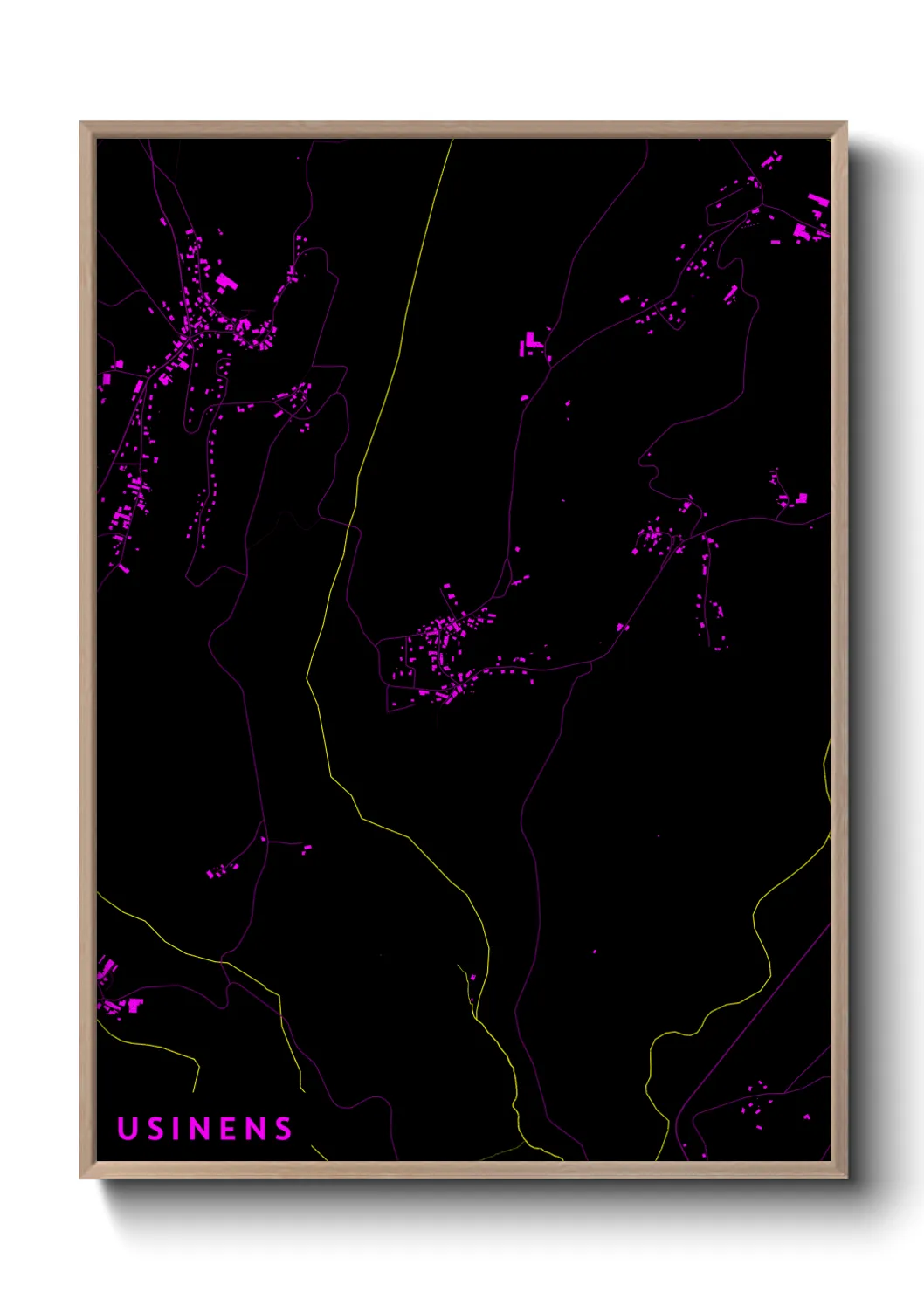 Une affiche de carte sur Usinens