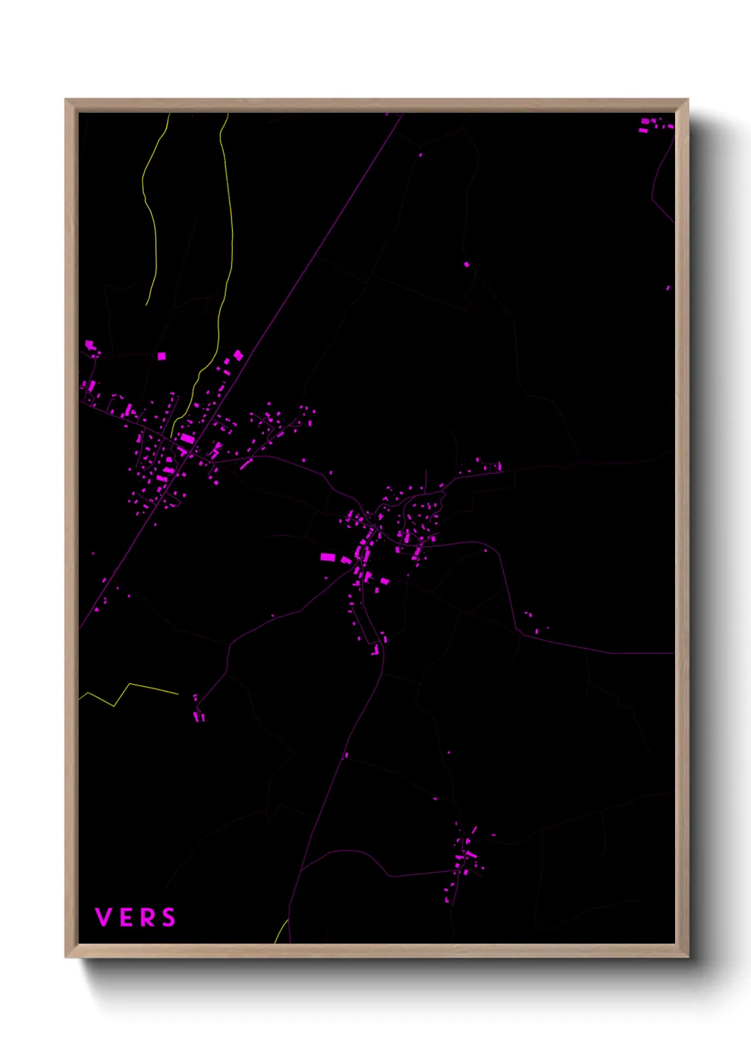 Une affiche de carte sur Vers