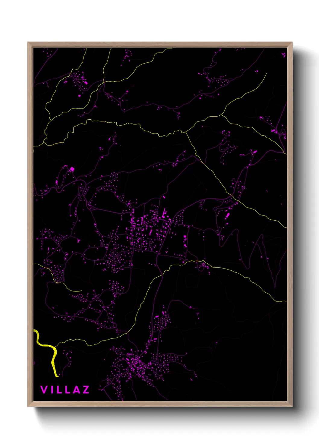 Une affiche de carte sur Villaz