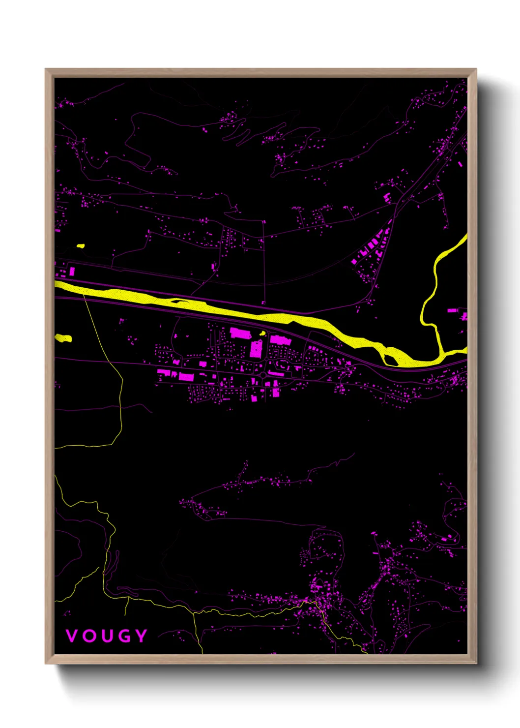 Une affiche de carte sur Vougy
