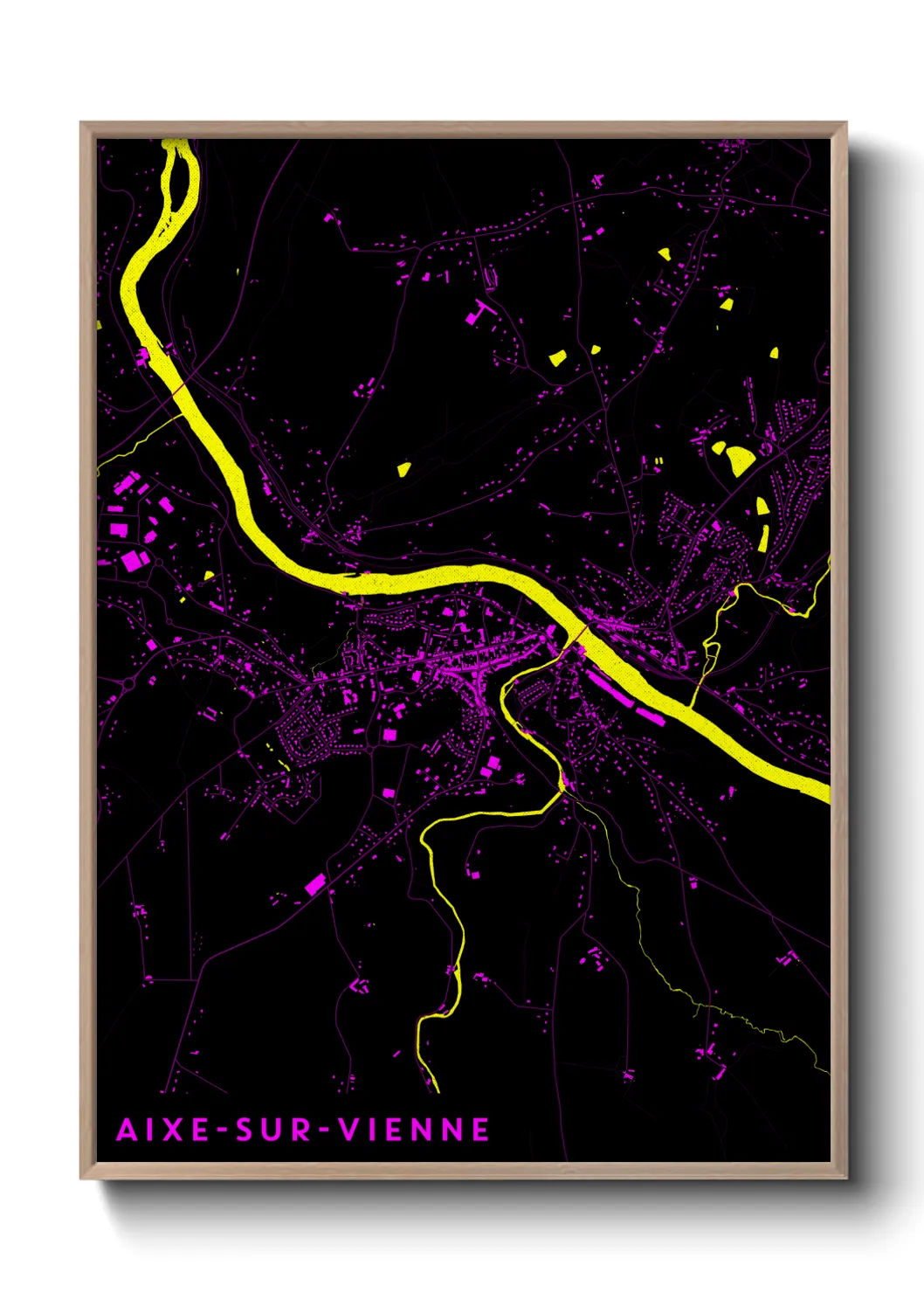 Un poster carteAixe-sur-Vienne