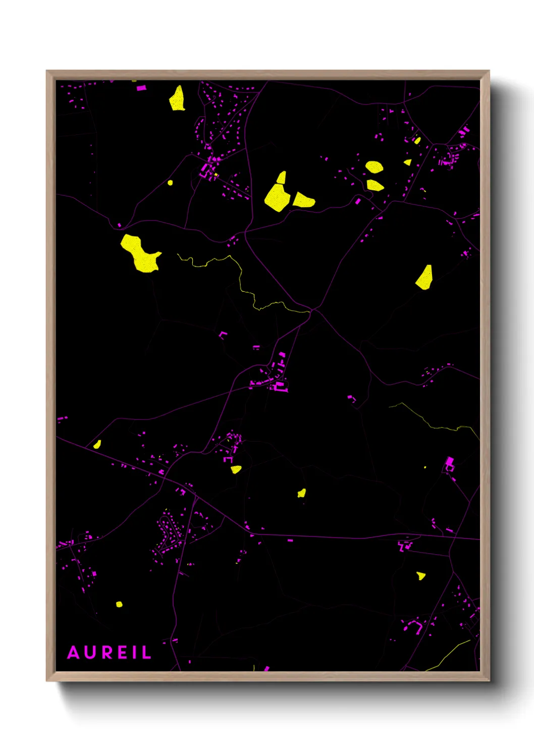 Une affiche de carte sur Aureil