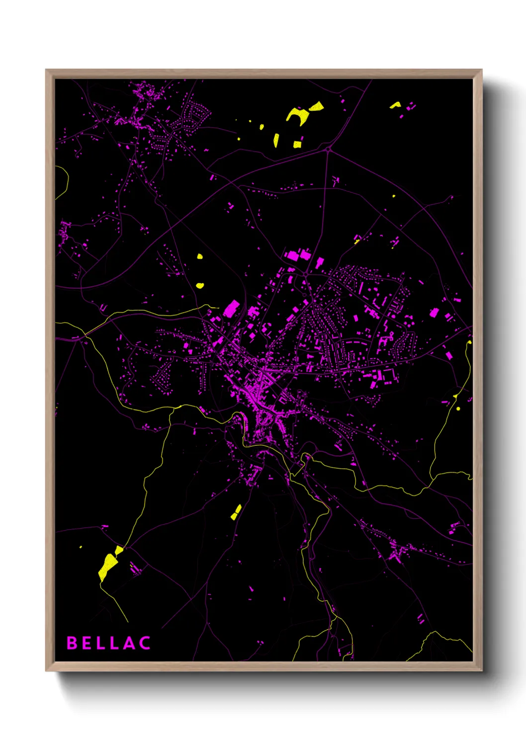 Une affiche de carte sur Bellac