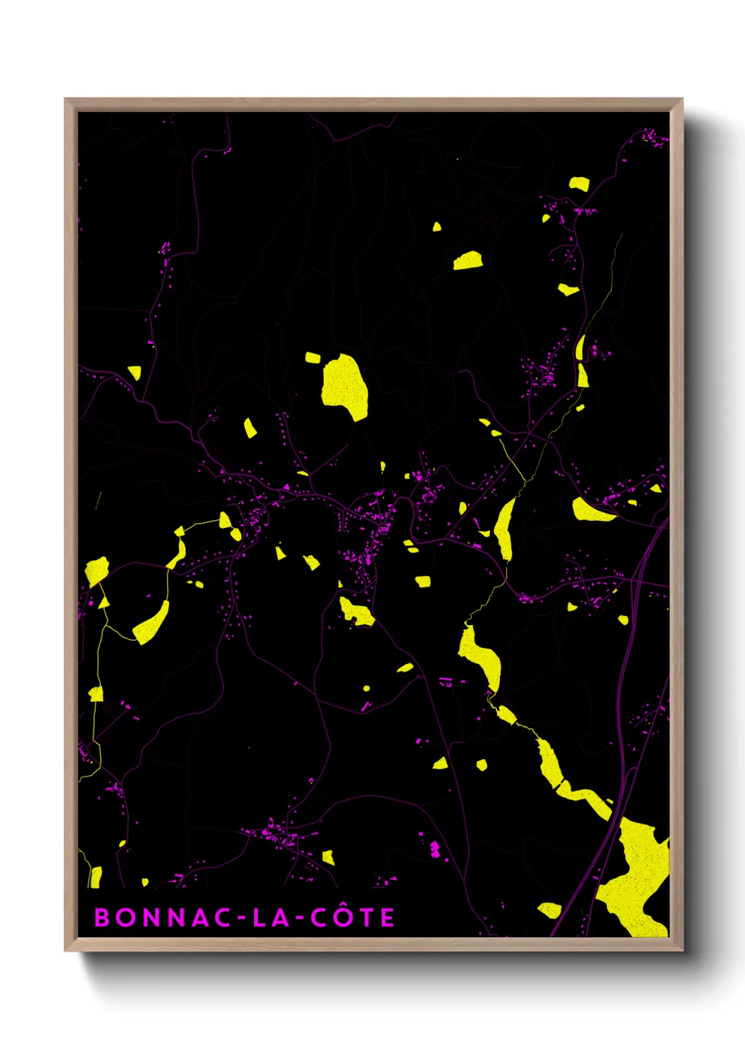 Une affiche de carte sur Bonnac-la-Côte
