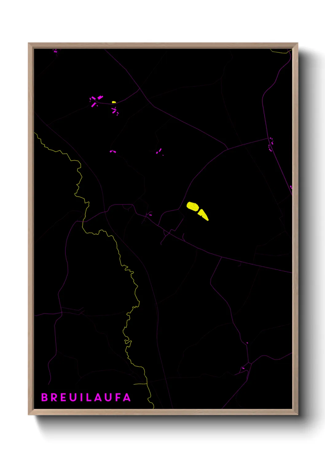 Une affiche de carte sur Breuilaufa