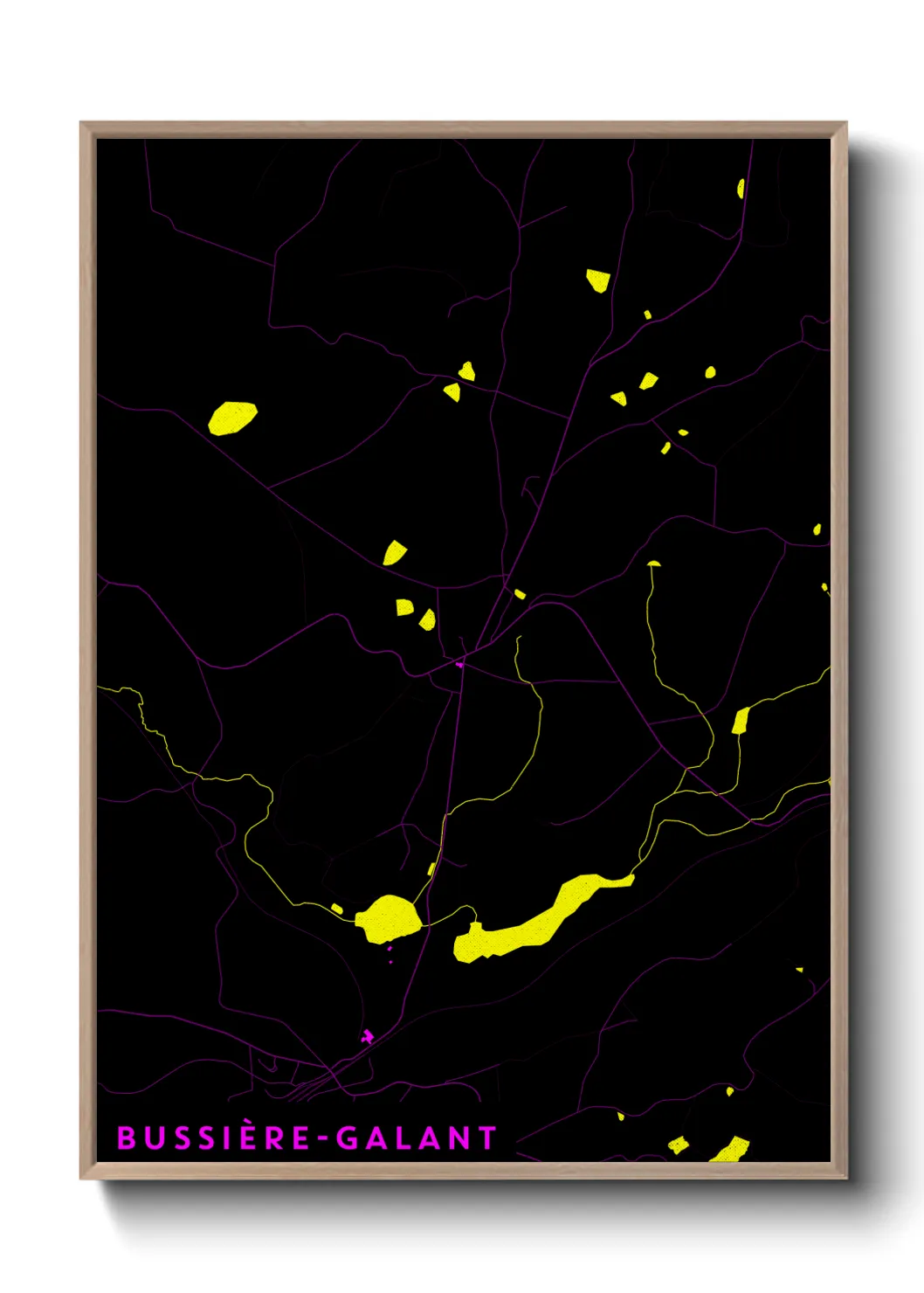 Une affiche de carte sur Bussière-Galant
