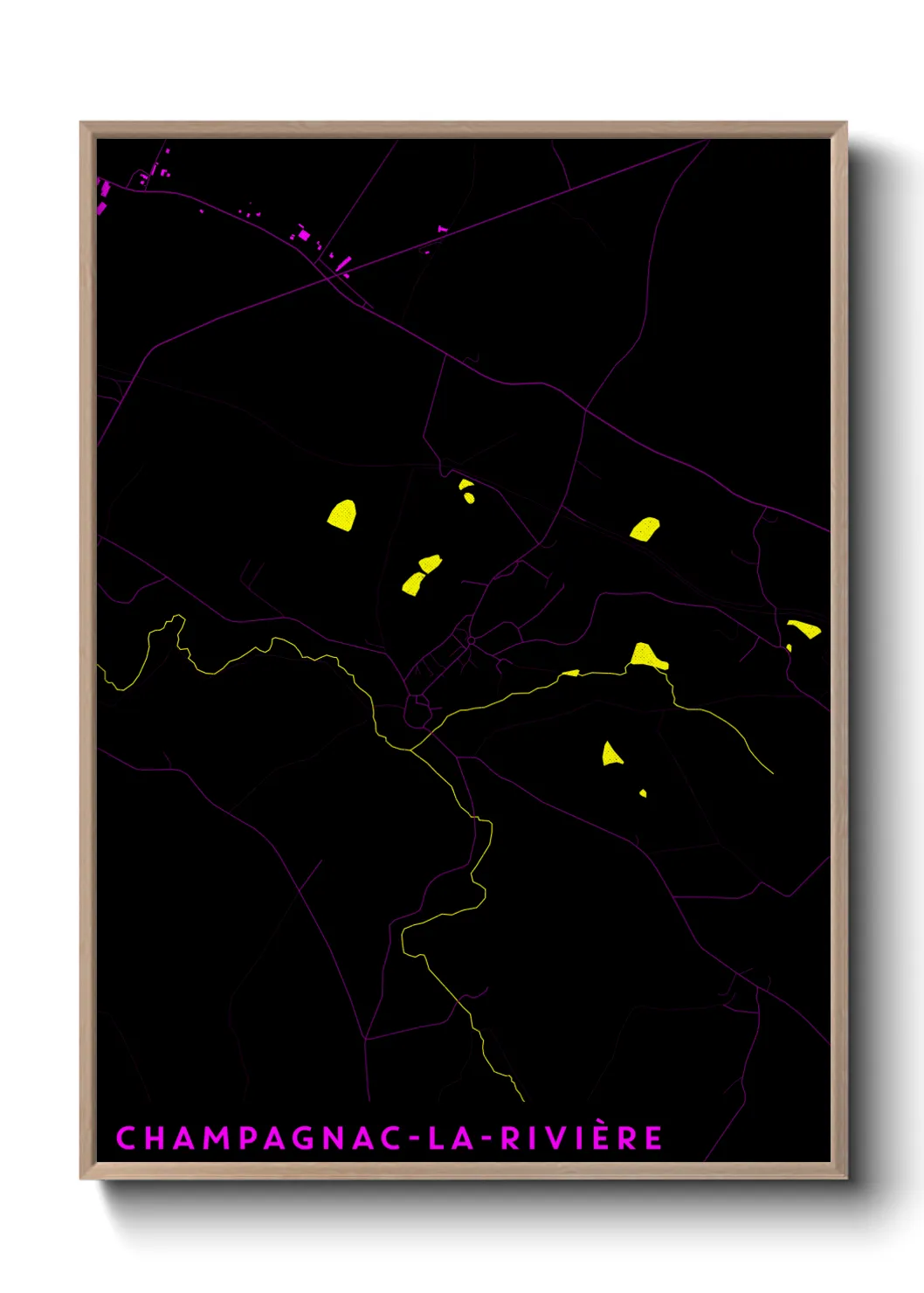 Une affiche de carte sur Champagnac-la-Rivière