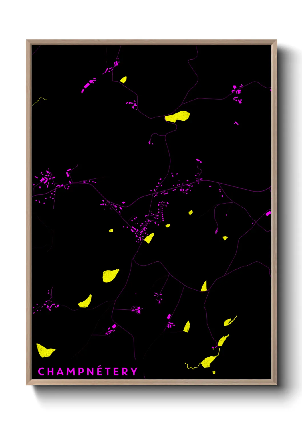 Une affiche de carte sur Champnétery