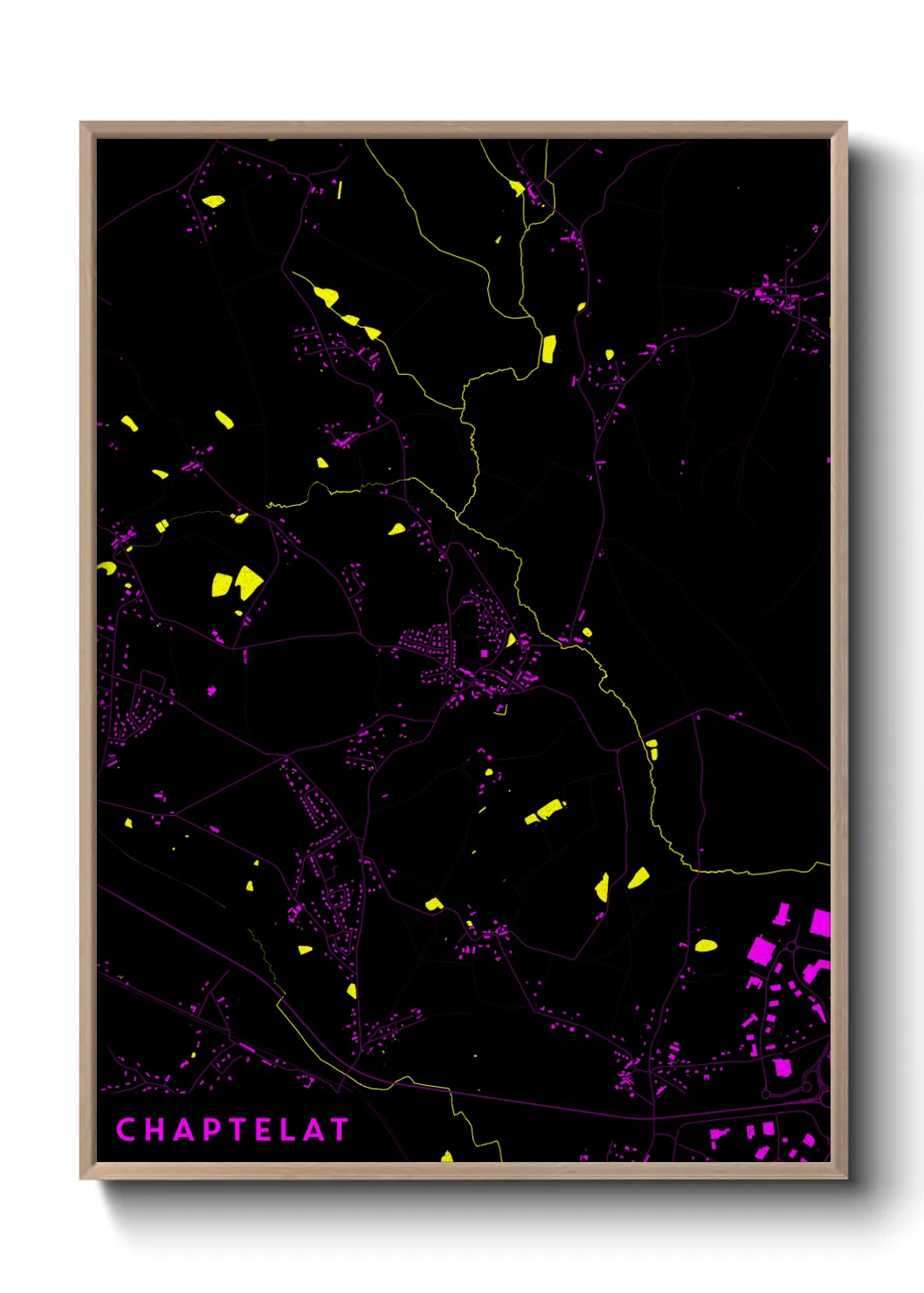 Une affiche de carte sur Chaptelat