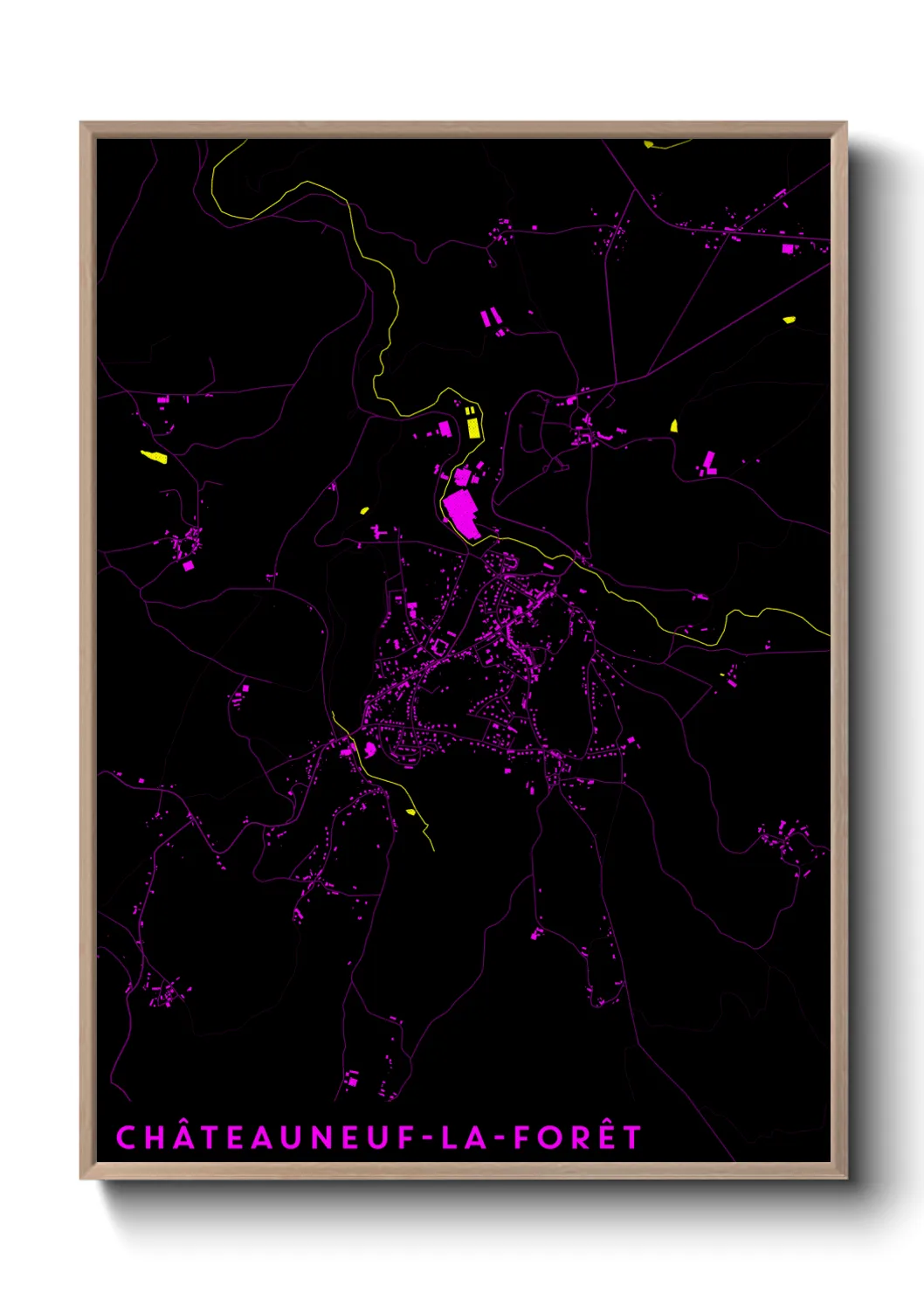 Une affiche de carte sur Châteauneuf-la-Forêt