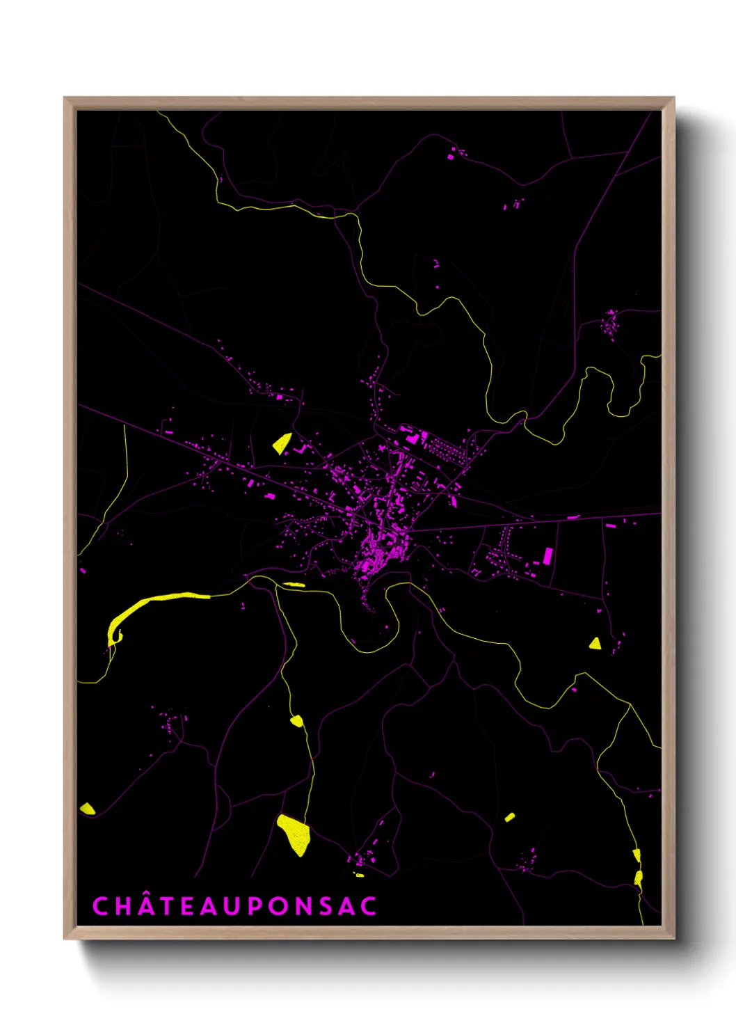 Une affiche de carte sur Châteauponsac
