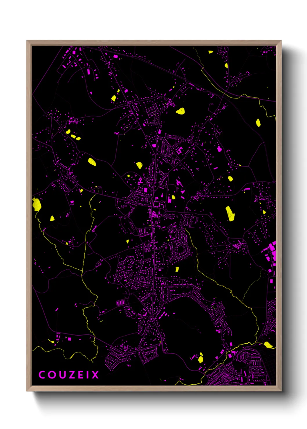 Une affiche de carte sur Couzeix