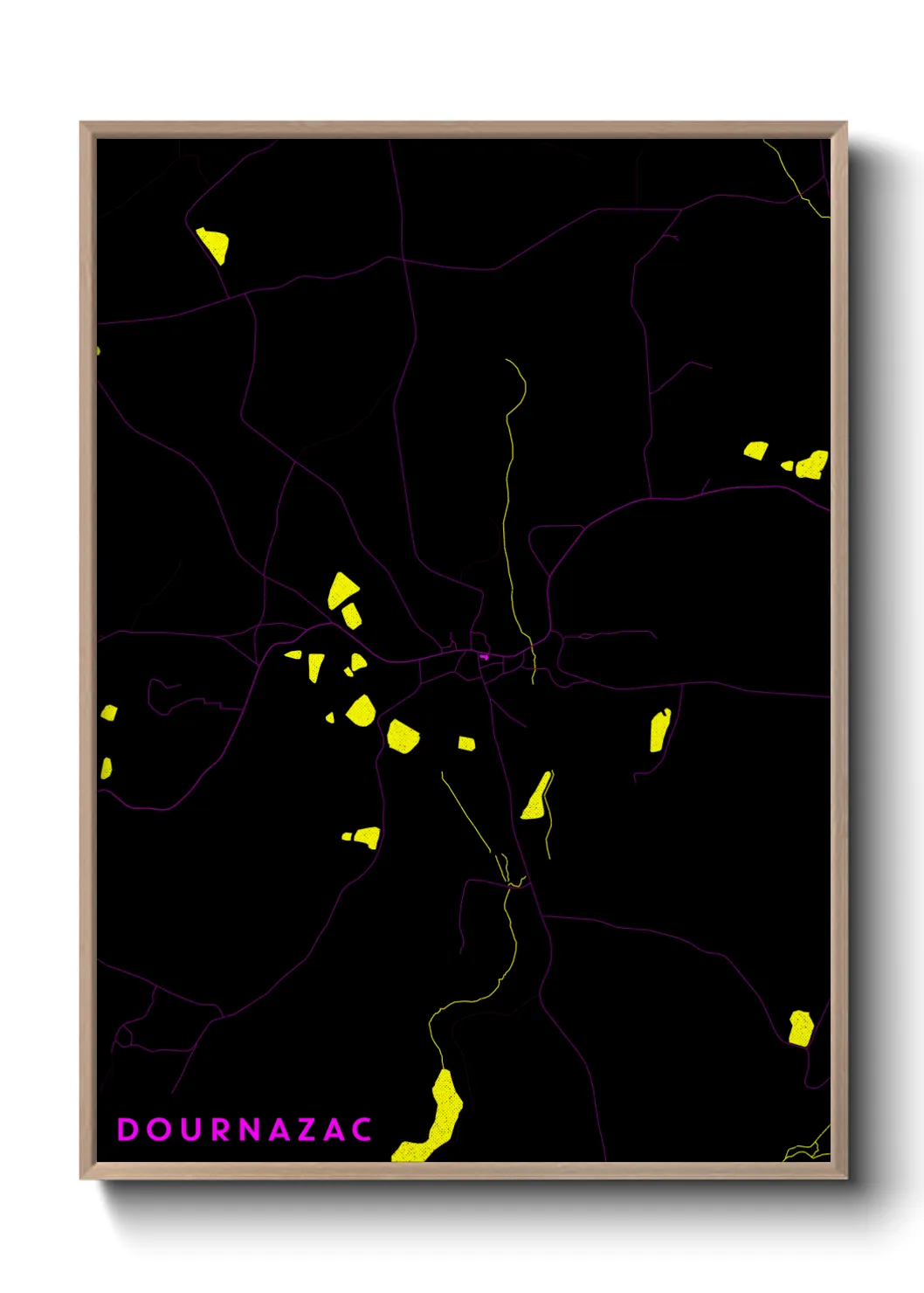 Une affiche de carte sur Dournazac