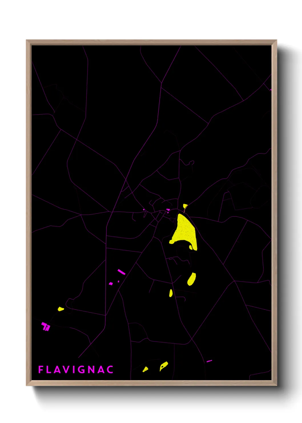 Une affiche de carte sur Flavignac