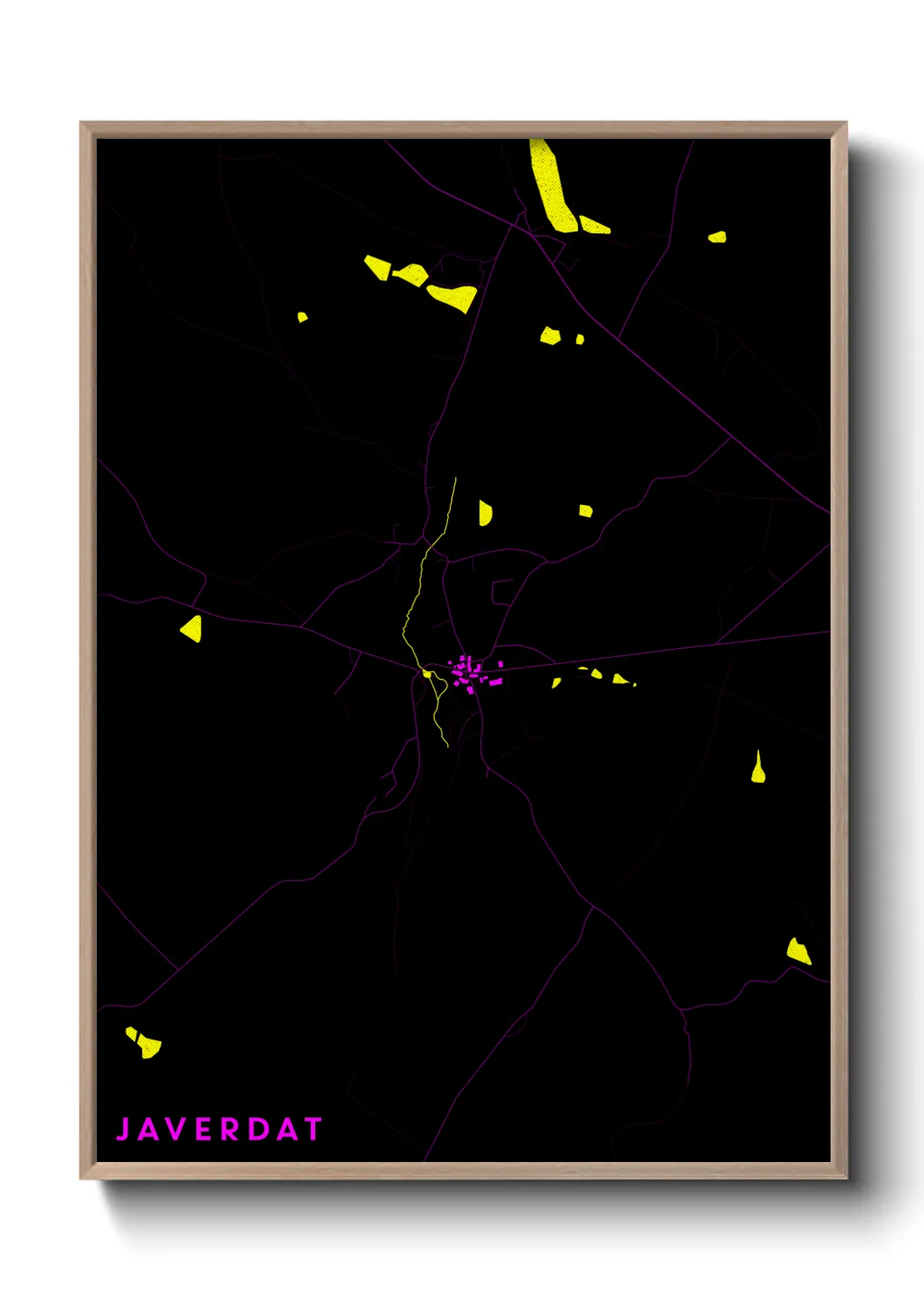 Une affiche de carte sur Javerdat