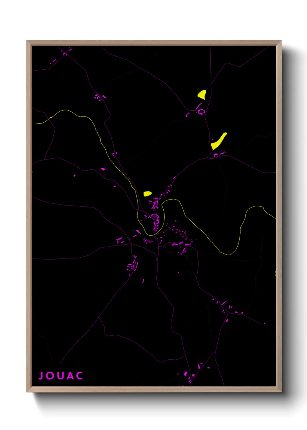 Une affiche de carte sur Jouac