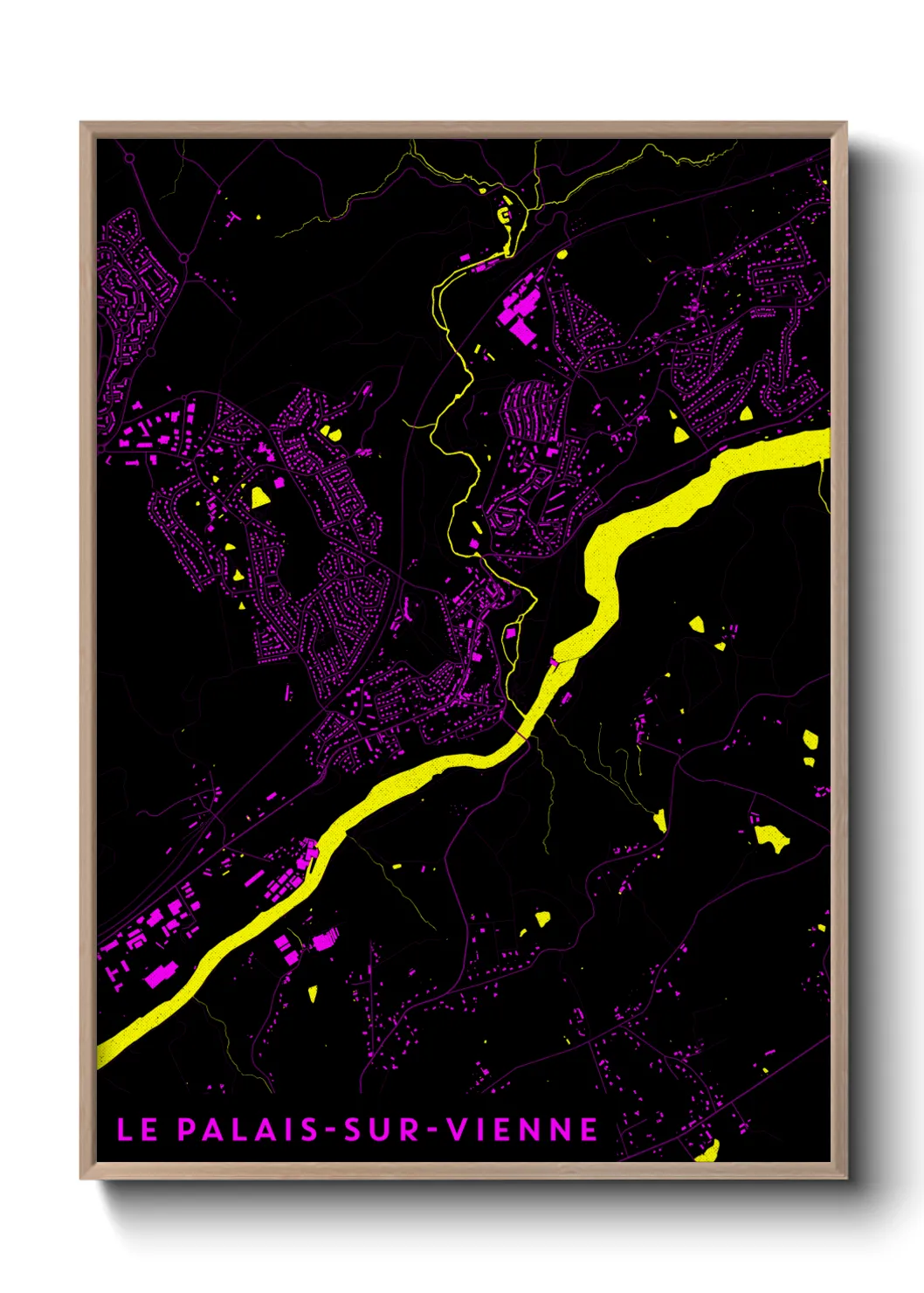 Une affiche de carte sur Le Palais-sur-Vienne