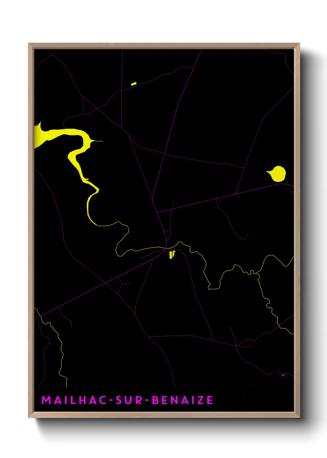 Une affiche de carte sur Mailhac-sur-Benaize