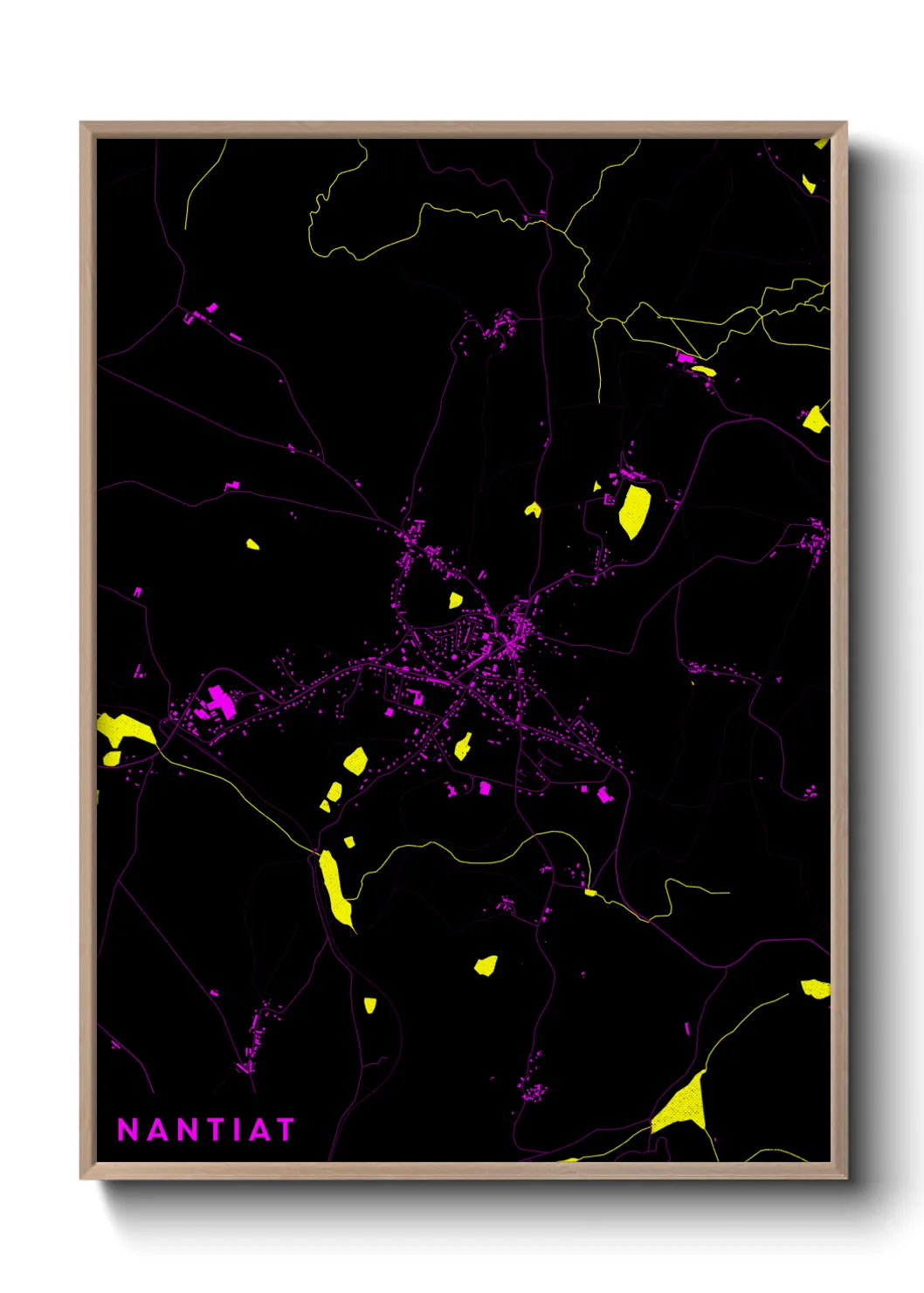 Une affiche de carte sur Nantiat