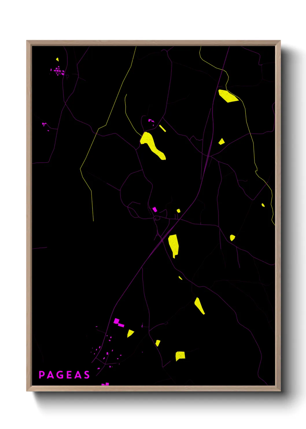 Une affiche de carte sur Pageas