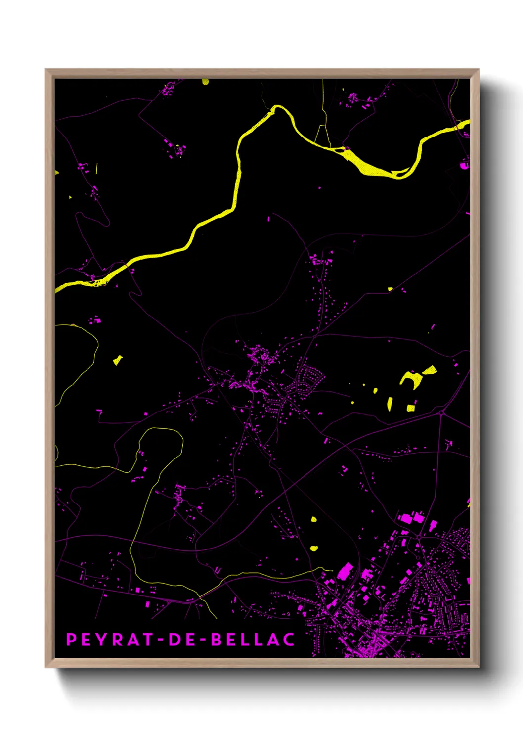 Une affiche de carte sur Peyrat-de-Bellac