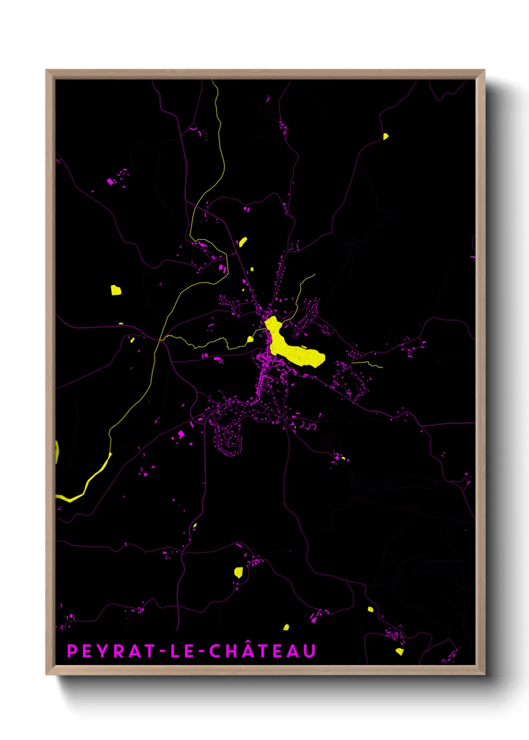 Une affiche de carte sur Peyrat-le-Château