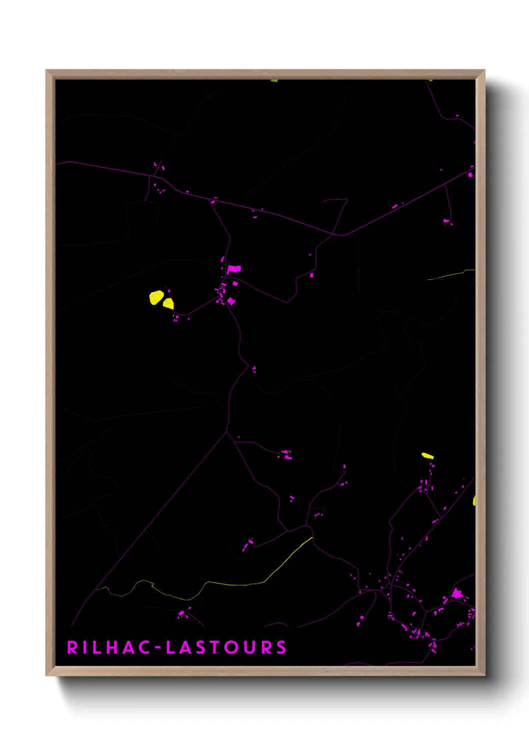Une affiche de carte sur Rilhac-Lastours