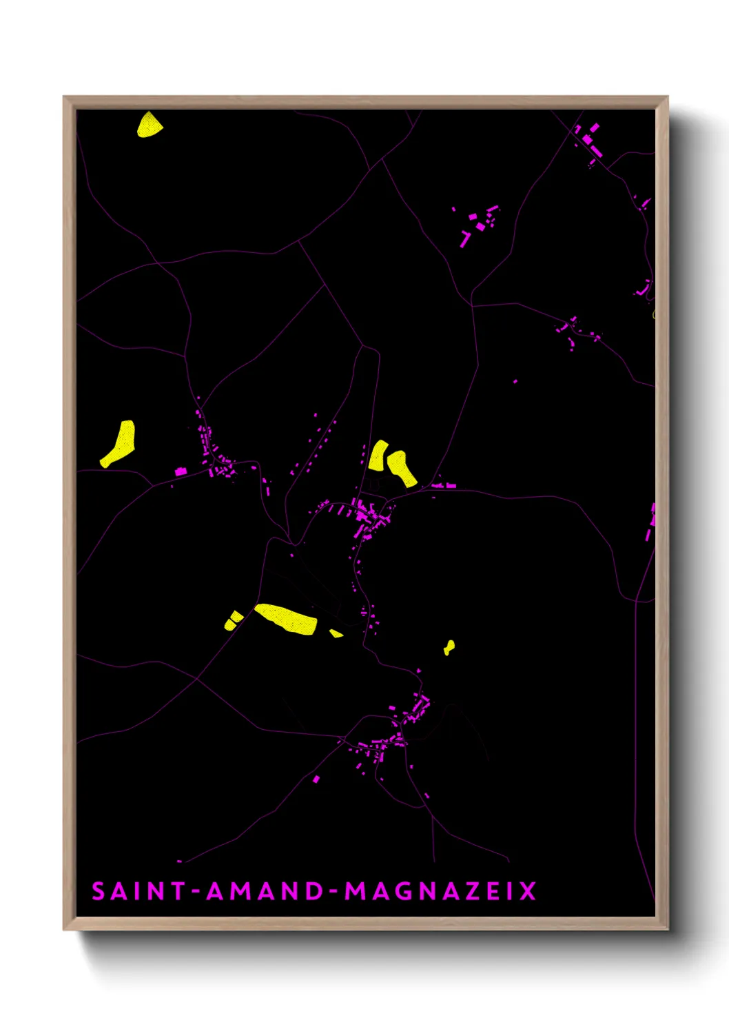 Une affiche de carte sur Saint-Amand-Magnazeix