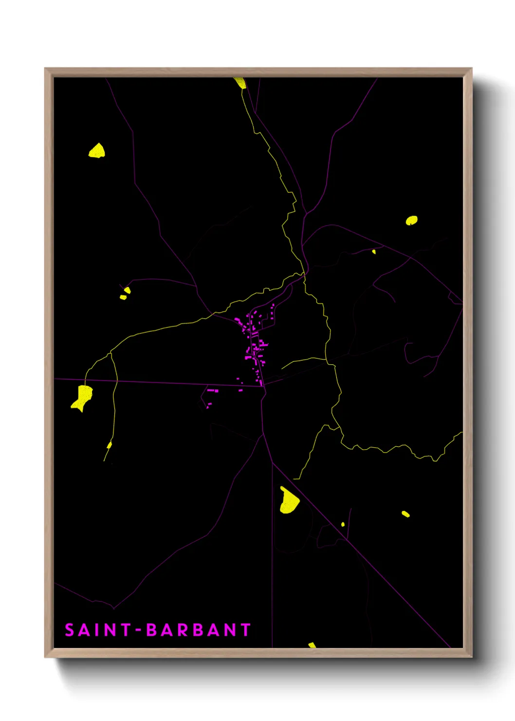 Une affiche de carte sur Saint-Barbant