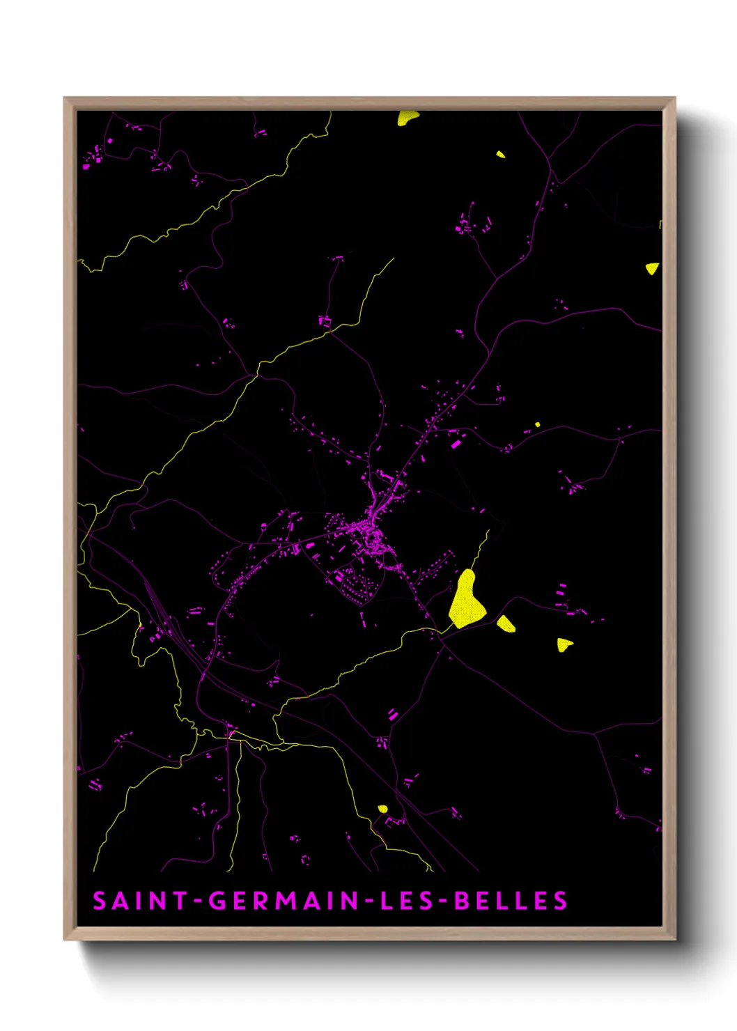 Une affiche de carte sur Saint-Germain-les-Belles