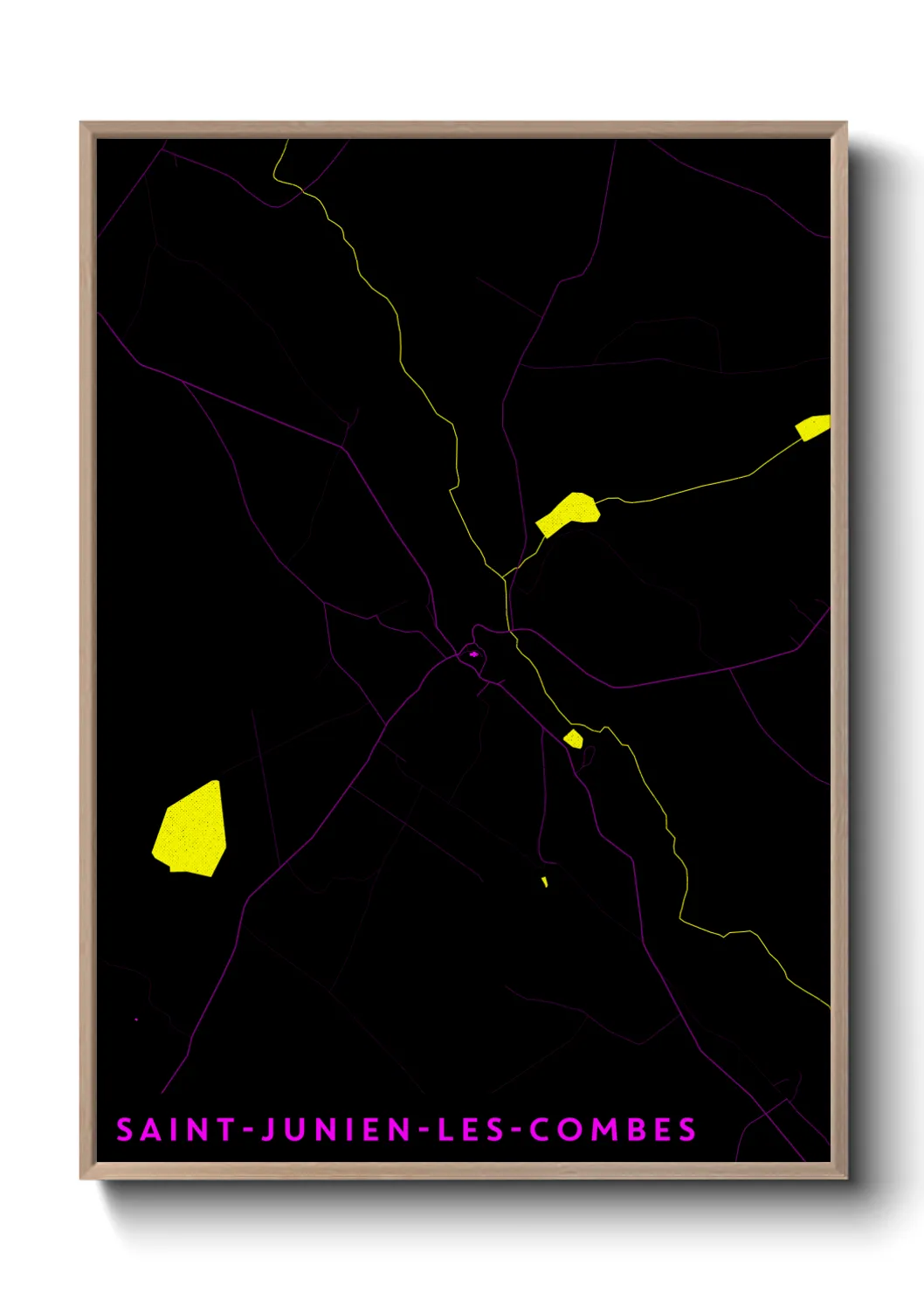 Une affiche de carte sur Saint-Junien-les-Combes