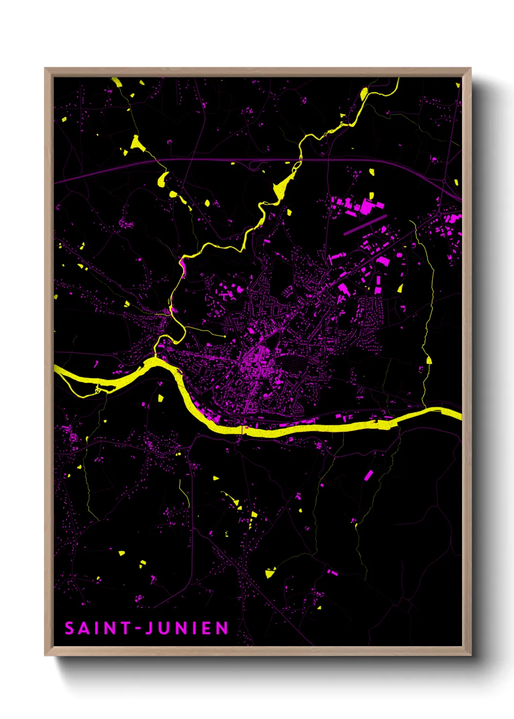 Une affiche de carte sur Saint-Junien